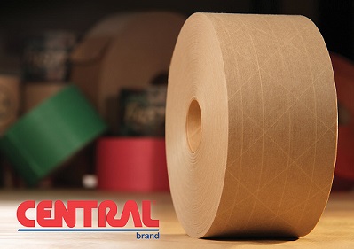 Central 160 Kraft Paper Gummed Tape - 3 x 600 ft., Kraft, 10 Rolls/Case